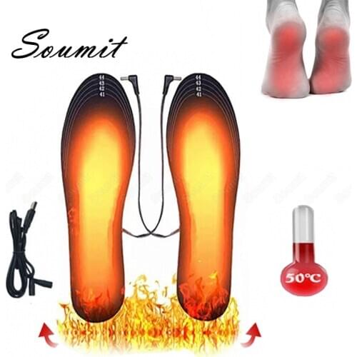USB Heated Shoe Insole for Men Women Winter Electric Foot Warming Pad Keep Warm Outdoor Sports Heating Insert Thermal Shoes Pads