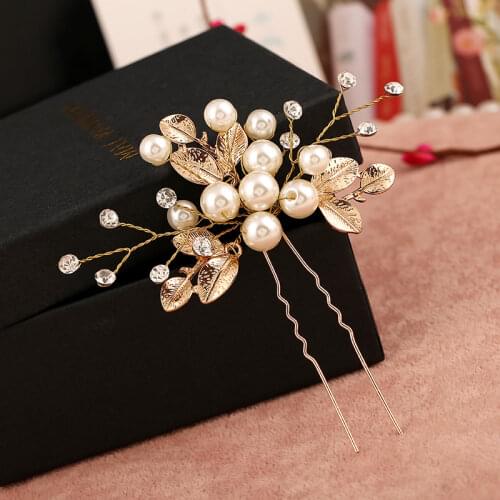 Wedding Bridal HairPins Clips For Bride Women Party Decoration For Hair Gold Hair pins Wedding Hair Jewelry Accessories