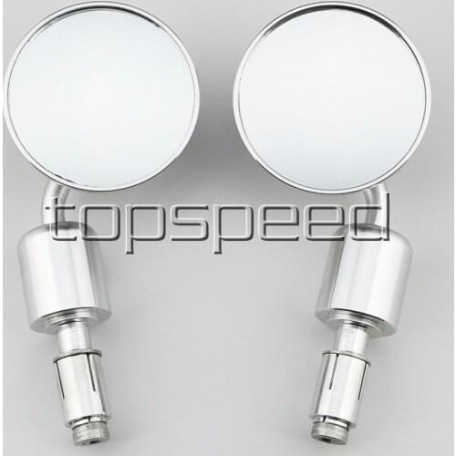 Motorcycle Handlebar End Mirrors For Honda Yamaha Suzuki Kawasaki Ducati BMW Buell Aprilia KTM Triumph Silver