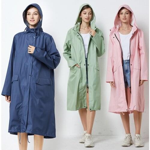 Japanese adult raincoat womens fashion walking Korean one piece poncho long waterproof breathable windbreaker outdoor travel