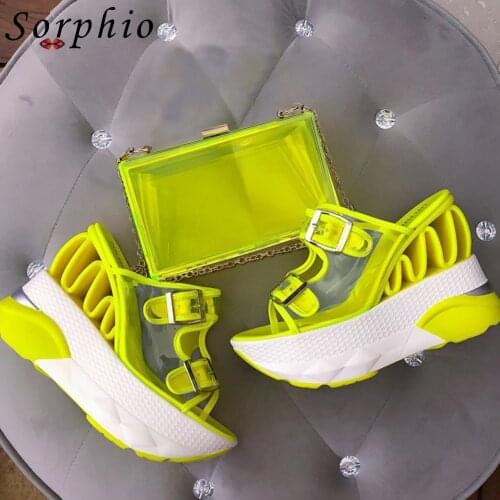 Sorphio 2020 new INS Hot brand wave wedges sandals comfortable summer platform sandals women 2020 high heels casual shoes woman