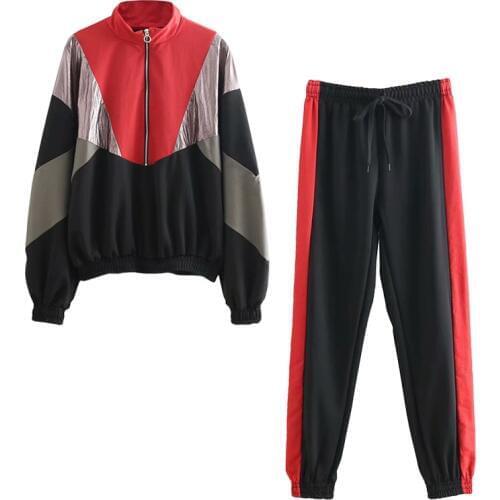 Womens suit sports shirt casual pants two-piece female 2019 spring new wild casual jacket temperament elegant clothes