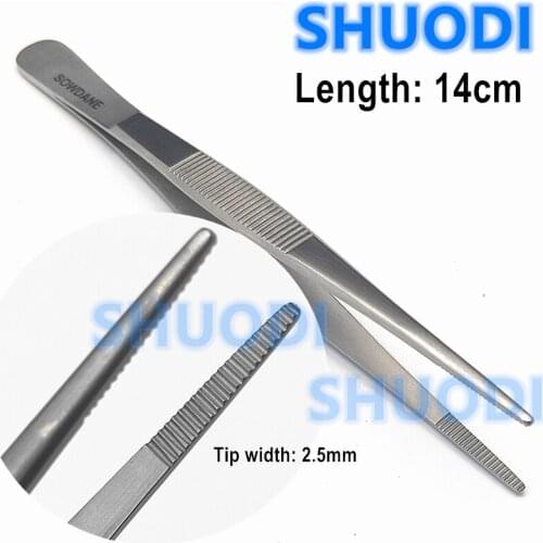 1 piece Dental Surgical Implant Thumb Dressing Tweezer Dental Medical Tweezers Implant Surgical Tools Stainless Steel
