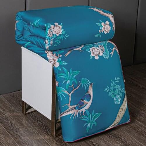 100% Natural Mulberry Silk Blanket Summer Jacquard Duvets Thickening Winter Comforters King Queen Double Four seasons Quilt