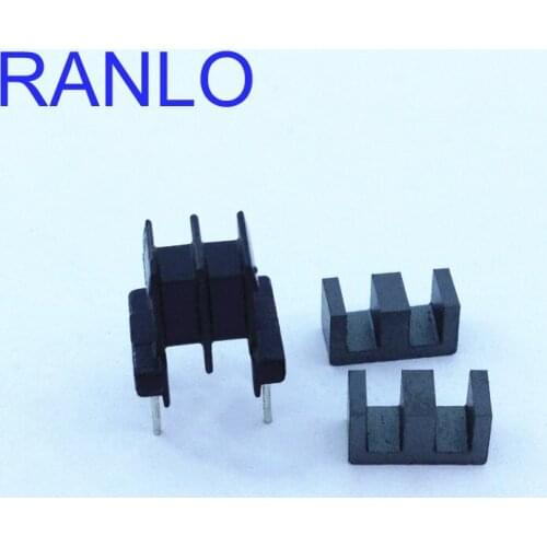 20sets/lot EE8.3 2+2 thru-hole transformer bobbin Double groove PC40 magnetic ferrite core