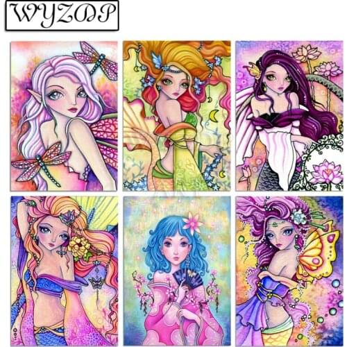5D Diamond painting Cartoon Girl Picture Full Square/Round Diamond Embroidery Cross stitch Gift Kits Home decor WYZ20210613
