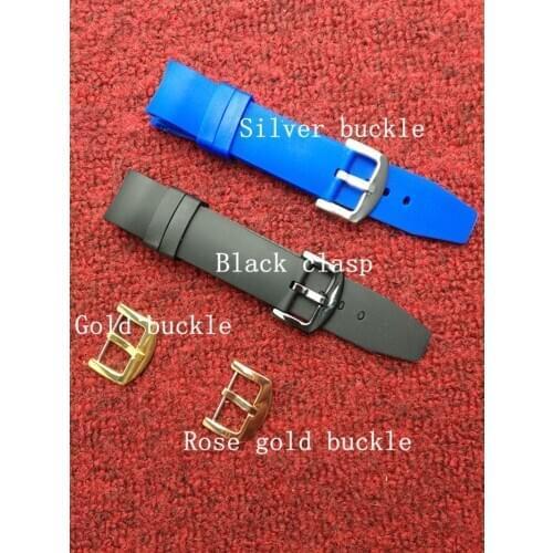 Watch Accessories Silicone strap 20mm buckle rubber watch with curved elbow tape for brand watches