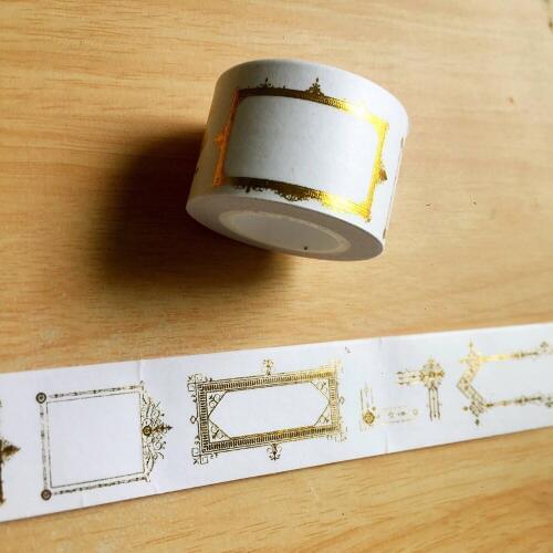 Free shipping high quality 30mm*5m washi paper tape/Foil Gold frame japan diy and masking washi paper tape