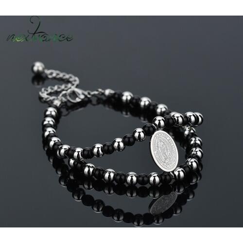 Nextvance Virgin Mary beaded Bracelet & Bangles Stainless Steel Religion Amulet Bracelets For Women Charm Jewelry