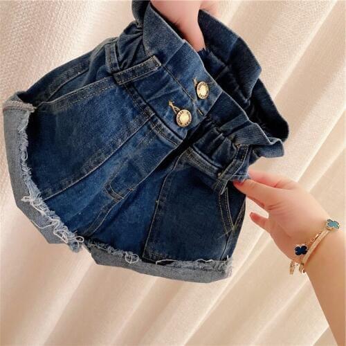 Girls Pants High Waist All-match Jeans Summer New Childrens Clothing