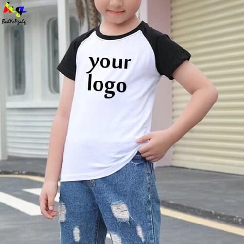 Customized/DIY LOGO Childrens T-shirt Modal Sports T-shirt Short Sleeve Raglan Childrens Casual Top