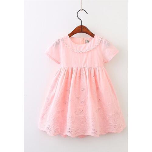 Dulce Amor Summer Cotton Girls Lace Dress Embroidered Sundress Elegant Hollow Out Princess Dress Baby Girl Party Clothes