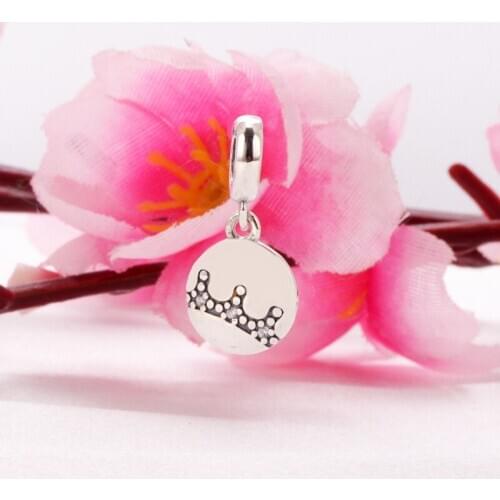 S925 Silver Pendant Crown Charm Jewelry DIY Bracelet Accessories Charm