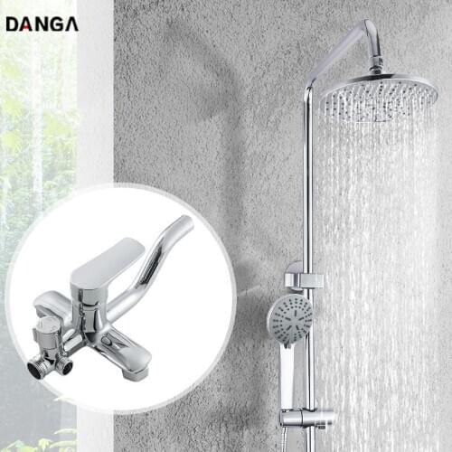 Shower Faucet Set Bathroom Shower System In-wall Shower Head Liftable Hand Shower Bath Faucet Top Spray Dual Control Shower
