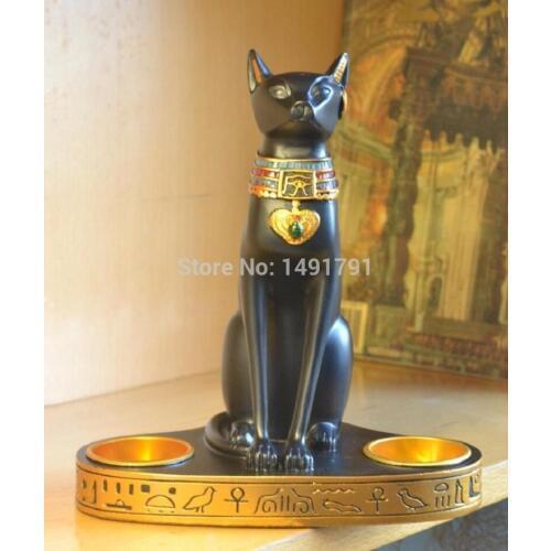 Egypt bast double candlesticks for EGYPT Real life escape game props decorate