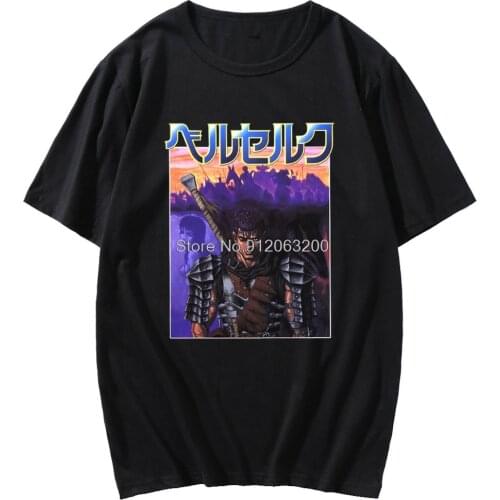 Japanese Comics Berserk Short Sleeve Spring Summer Male Fashion Tshirt Men/women Oversized Loose Hip Hop T-shirt