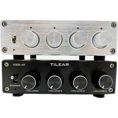 HIFI Lossless 1 Input 4 Output RCA HUB Audio Distributor Signal Selector Source Switcher Tone Volume Adjust For Amplifier Board