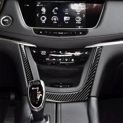 Carbon Fiber Car Interior Center Control Console U Frame Decoration Cover Trim For Cadillac XT5 Car Styling Sticker Accessories