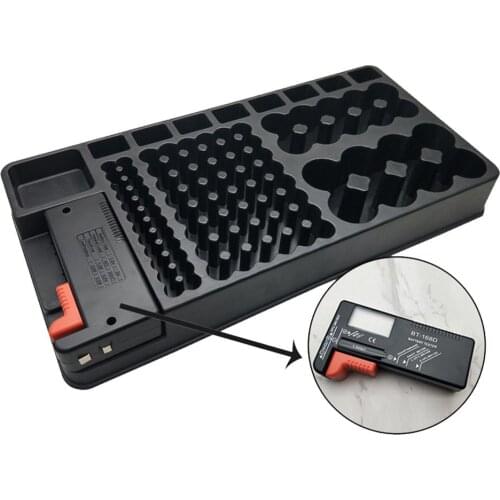 Battery Tester Box Organizer Plastic Battery Storage Box for 98pcs AAA AA 9V C D Battery Holder Case Batteries aa Rangement Pile