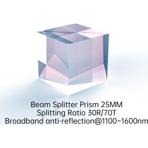 Beam Splitter Prism Optical Dichroic Prism Light Separation K9 Cube Beam Splitter Prism 25MM Split Ratio 30R/70T Cube Dichroic