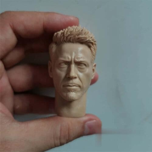 Unpainted 1/6 Scale MK50 Tony Stark Head Sculpt Model For Action Figure Dolls Soldier Accessories Painting Exercise No.168