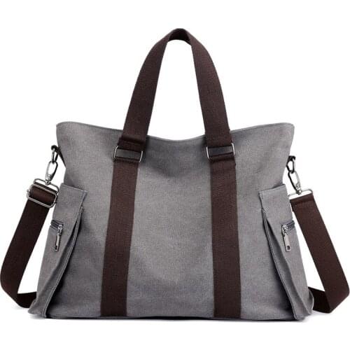 New Solid Canvas big Female Handbag Commuting Large woman shoulder bag Korean Fashion ladies tote bag High Quality women bag