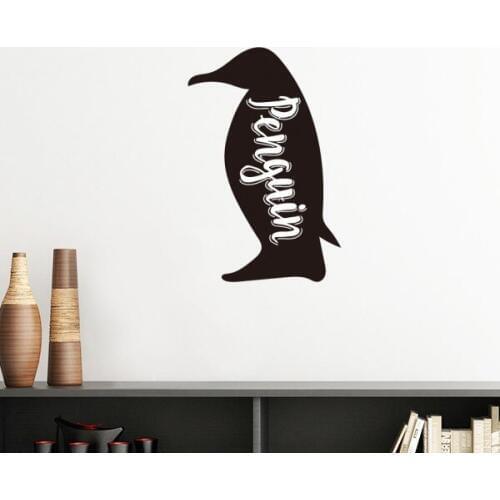 Penguin Black And White Animal Silhouette Removable Wall Sticker Art Decals Mural DIY Wallpaper for Room Decal