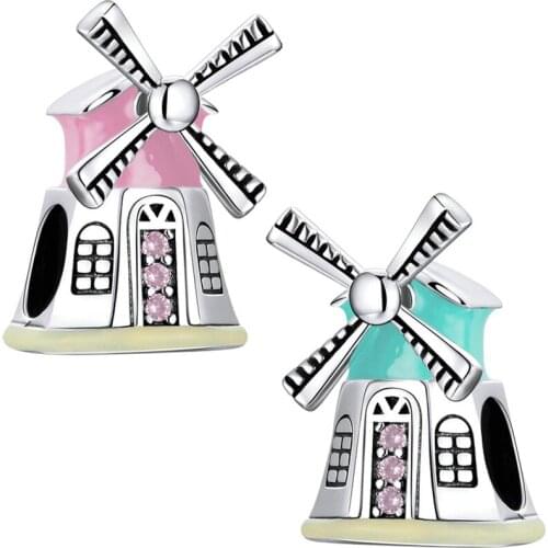 Fit Original Pan Windmill Charms Bracelet Women Kid Cute Wind Turbine Beads for Jewelry Making DIY Bangle Accessories Child Gift