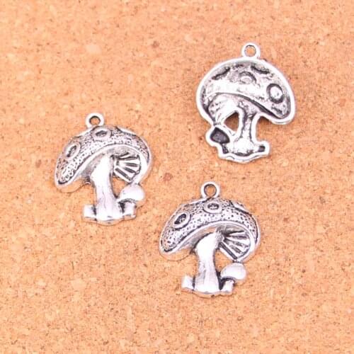 60Pcs mushroom Charms Pendant For DIY Necklace Bracelet Jewelry Making DIY Handmade 22*18mm