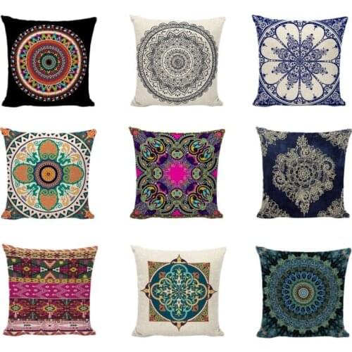 Hot Sale Dreamy Vintage Boho Gorgeous Mandalas Free Mind Printed Starry Gold Nights Soul Cushion Covers Sofa Throw Pillow Cases