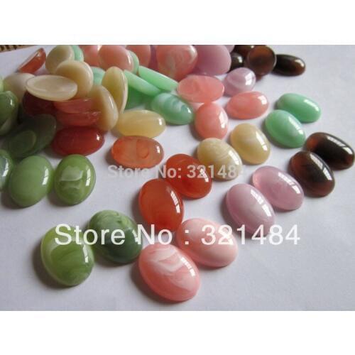 Mix colored 18x25mm Oval Acrylic Cabochon Stones For Ring/Bracelet/Earring/Necklace Pendant Blank Jewelry DIY