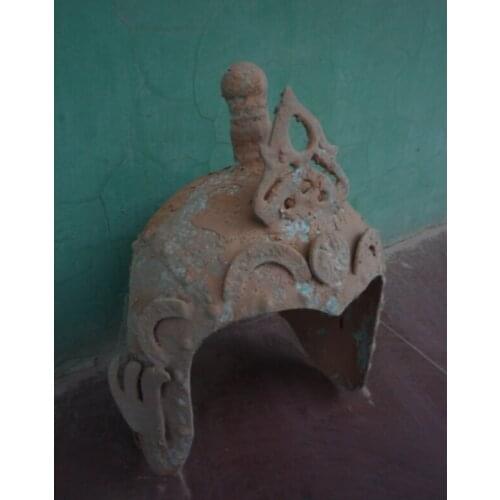 Rare Old Chinese Han dynasty(25-186) Samurai bronze helmet of fighter,best collection& adornment, free shipping