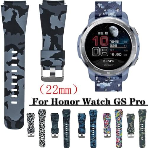 For Honor Watch GS Pro Strap Magic Watch 2 46mm Camouflage Pattern Sport Silicone For Huawei GT 2 2Pro Wristband Bracelet