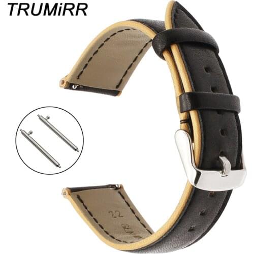 France Genuine Leather Watchband Double Color for Huawei Watch 2 Classic Ticwatch 1 46mm Amazfit Quick Release Band Wrist Strap