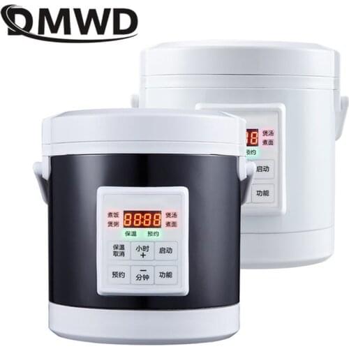 DMWD Car home dual-use 1.6L Rice cooker 12V/24V/220V Dual interface Micro Intelligence Cooking pot Steamer for Car Truck Travel