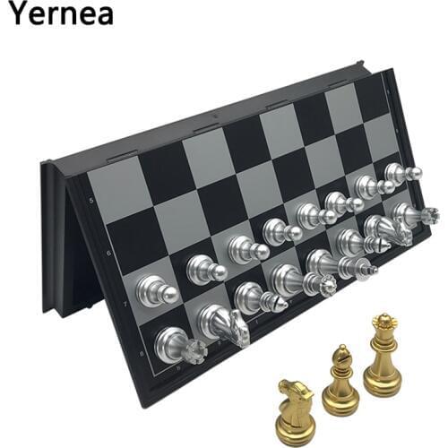 Chess set For High quality Chess Game Pieces Chess Magnetic Board Folding Plate Large Gold Silver Magnetic Reinforcement Yernea