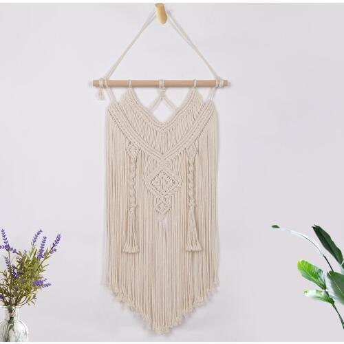 Modern Macrame Wall Hanging Tapestry Wall Decor Boho Chic Bohemian Woven Home Decoration for Bedroom Living Room