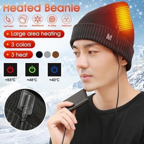 Savior Heated Hat Battery Heated Beanie Hat Electric Rechargeable Warm Winter Heated Fleece Cap Balaclava for Men and Women