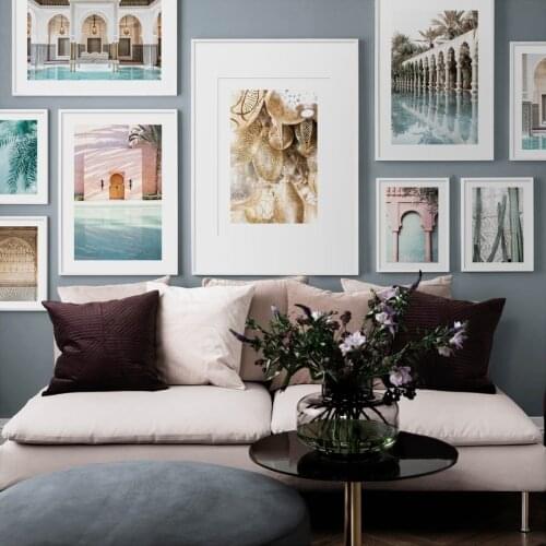 Palm Leaf Bridge Gallery Mosque Vintage Art Canvas Painting Nordic Posters And Prints Wall Pictures For Living Room Home Decor