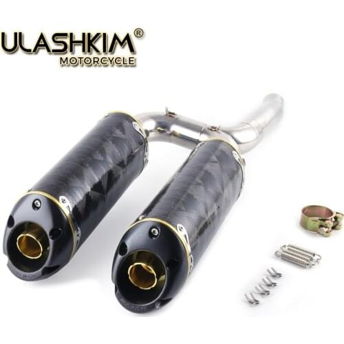 FZ6S FZ6N Motorcycle Carbon Fiber Exhaust Muffler Full system pipe Connecting pipe exhaust Slip On for yamaha FZ-6N FZ-6S FZ6