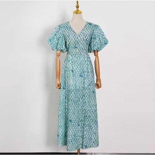 202 High Quality Dress for Women Half Sleeve Sexy Long Dress Flower Printed Summer Dress Holiday and Vocation Dress for Women