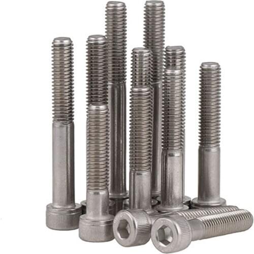 1/2/5/10pcs Cap Head Hex Socket Screws M4 to M12 Half Thread Allen Bolts A2 Stainless Steel