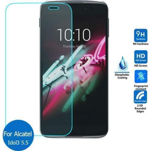 10pcs 0.3mm Screen Tempered Protector Glass Film For Alcatel One Touch Idol 3 5.5 inch 6045 6045Y 6045K Protective Films Cover