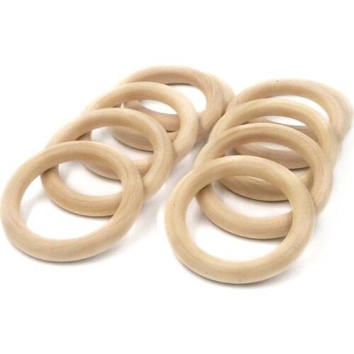 20 Pcs Natural Wooden Baby Teether Ring Infant Molars DIY Accessories Craft Toy