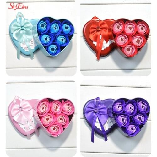 3/6/9Pcs/box Artificial Soap Rose Flower Wedding Decoration Diy Holding Flowers For Wedding Party Christmas Valentines gift 5z