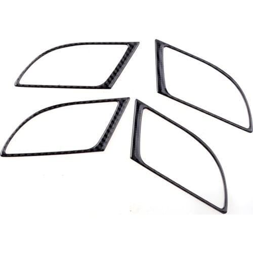 4Pcs/Set Car Black Carbon Fiber Interior Door Handle Frame Cover Trim Decoration Fit For Honda CR-V 2007 2008 2009 2010 2011