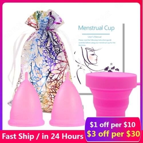 4Pcs Reusable Women Copa Menstrual Cup Lady Period Cup Medical Grade Silicone Menstrual Cups for Women Feminine Hygiene