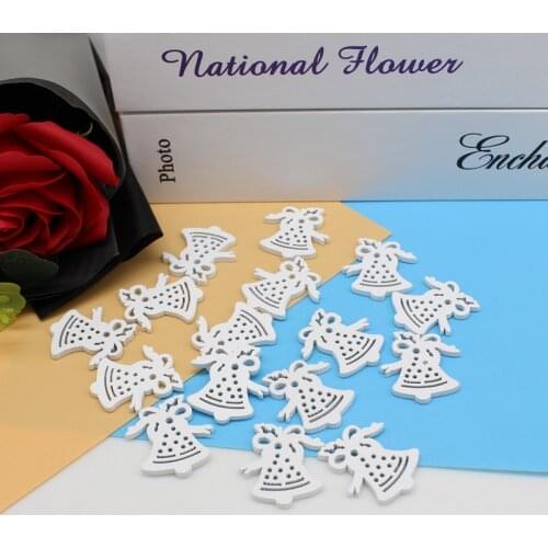 50pcs Christmas bell 2 Holes white manualidades buttons Decorative Craft supplies Scrapbooking sewing tools Accessories