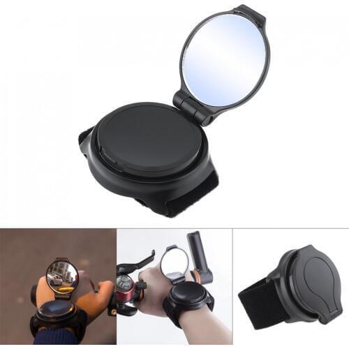 6.7 x 6.5 x 2cm Black Adjustable Portable Wrist-Type Convex Cycling Rearview Mirrors with Plastic / Cotton Armband Accessories