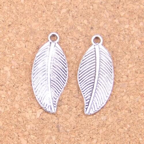 62pcs Charms double sided leaf 27x12mm Antique Pendants,Vintage Tibetan Silver Jewelry,DIY for bracelet necklace